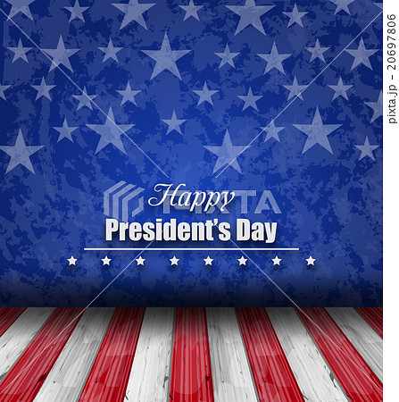 Empty wooden deck table over USA flag background Empty wooden deck table over USA flag background 20697806