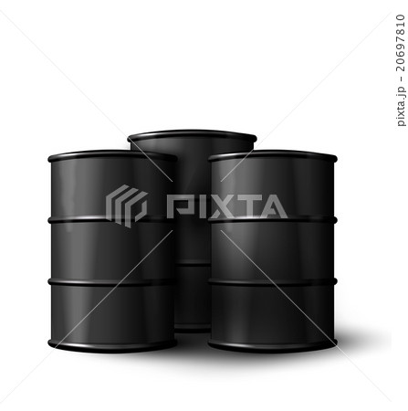 Three Realistic Black Metal of Oil Barrels 20697810
