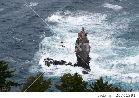 展望台から見た冬のローソク岩 20701591
