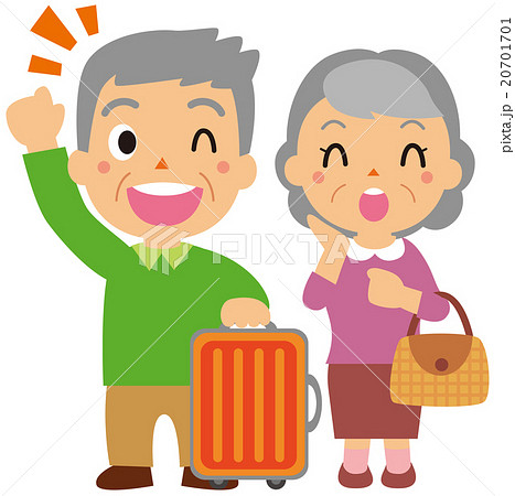お出かけする老夫婦 20701701