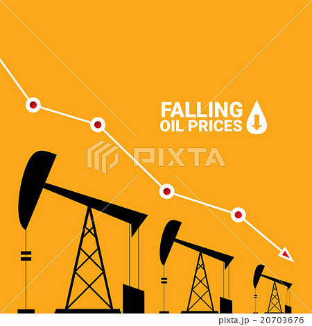 Oil price falling down graph illustration. vector  20703676