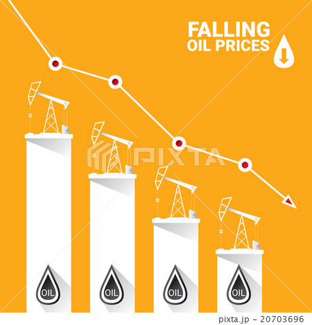 Oil price falling down graph illustration. vector  20703696