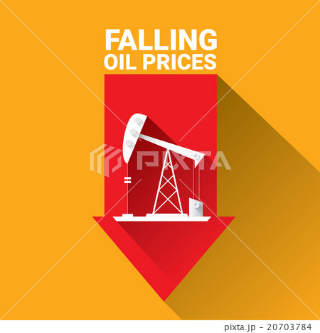 Oil price falling down graph illustration. vector  20703784