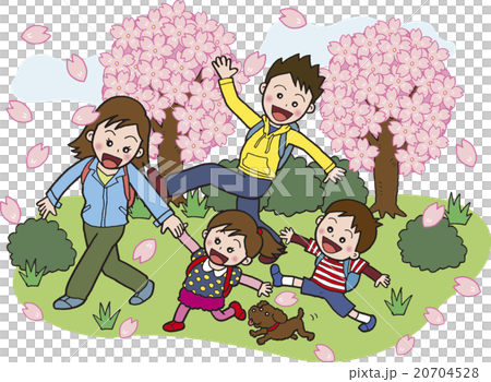 ファミリーイラスト　花見3 20704528