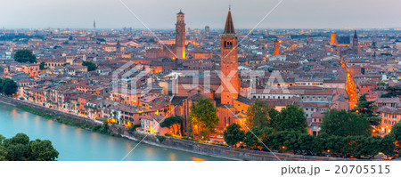 Panorama of Verona skyline at night, Italy Panorama of Verona skyline at night, Italy 20705515