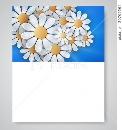 Floral invitation design with paper daisy flowers. 20706564