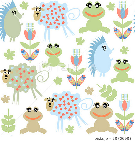 Cute adorable animals  seamless pattern  20706903
