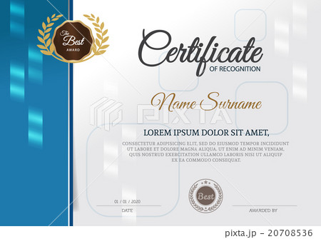 Certificate of achievement frame design template, Certificate of achievement frame design template, 20708536