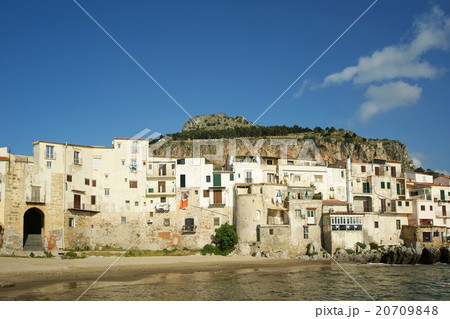panoramic view of the Cefalu waterfront. Sicily panoramic view of the Cefalu waterfront. Sicily 20709848
