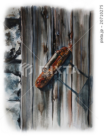 old wooden door - watercolor painting on paper old wooden door - watercolor painting on paper 20710275