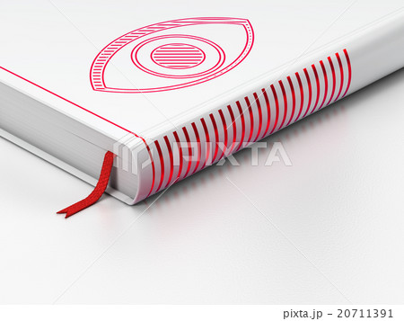 Privacy concept: closed book, Eye on white 20711391