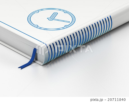 Time concept: closed book, Clock on white 20711840