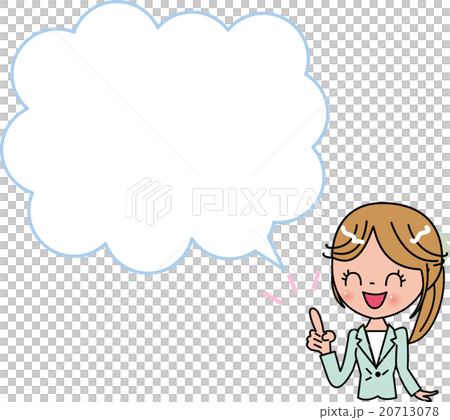 ポニーテール女性 笑顔 吹き出し ポニーテール女性 笑顔 吹き出し 20713078