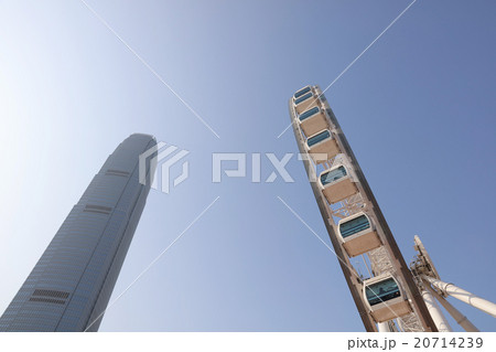 Ferris wheel over blue sky at Hong Kong 20714239