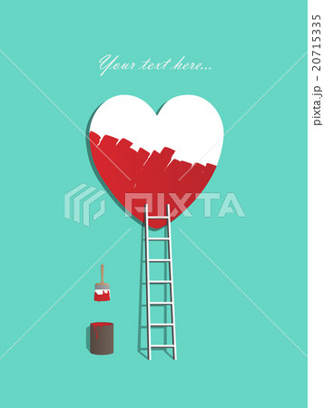 ladder leading to a heart painting illustration 20715335