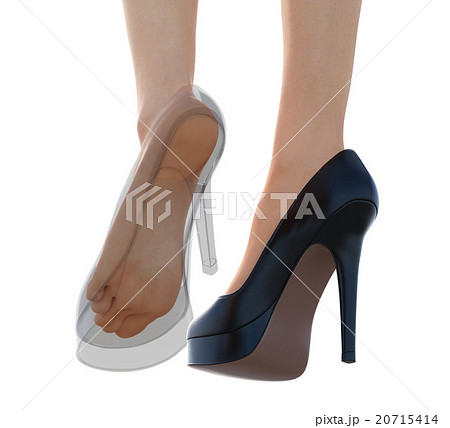 フットケアイメージ　透けて見える靴の中の足 perming3DCGイラスト素材 20715414