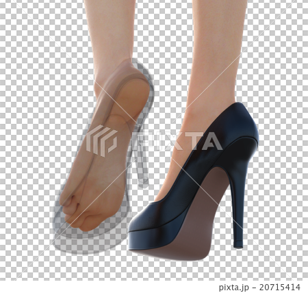 フットケアイメージ　透けて見える靴の中の足 perming3DCGイラスト素材 20715414