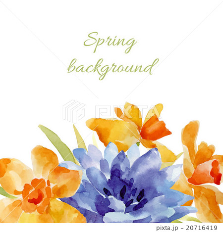 Spring background. Watercolor lowers. Spring background. Watercolor lowers. 20716419
