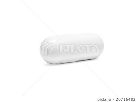 white drug capsule isolated on white background 20716482