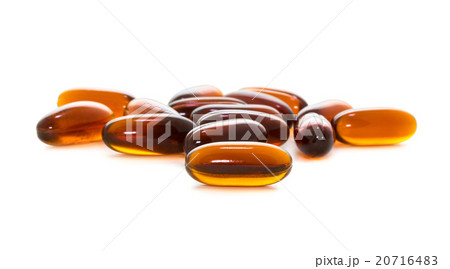 Lecithin supplement capsules isolated on white 20716483