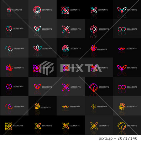 Set of linear abstract logos. Swirl, circle Set of linear abstract logos. Swirl, circle 20717140