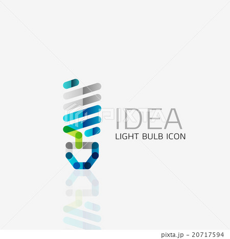 Logo, vector light bulb abstract linear geometric 20717594