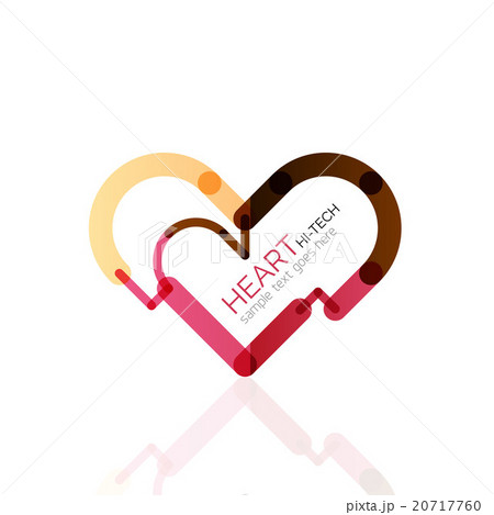 Logo love heart, abstract linear geometric Logo love heart, abstract linear geometric 20717760