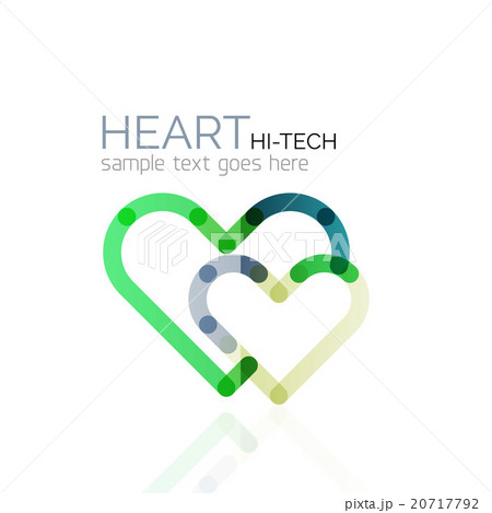 Logo love heart, abstract linear geometric 20717792