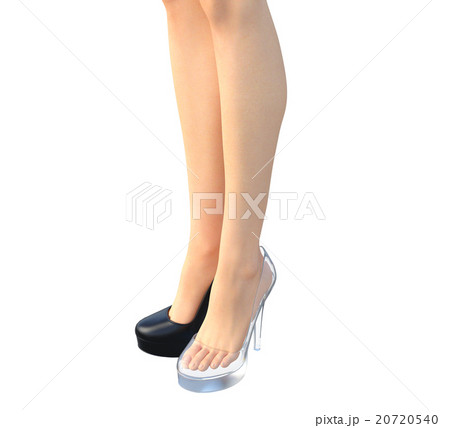 フットケアイメージ ガラスの靴 透けて見える靴の中の足 Perming3dcgイラスト素材のイラスト素材 7540