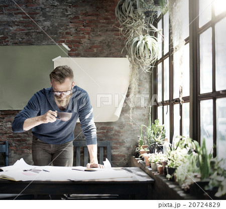 Man Working Determine Workspace Lifestyle Concept Man Working Determine Workspace Lifestyle Concept 20724829