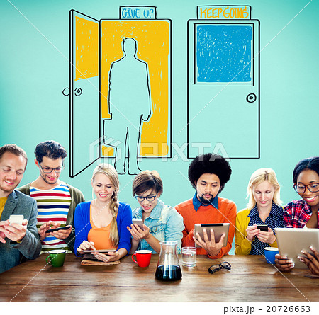 Give Up Keep Going Choices Decision Opportunity Concept Give Up Keep Going Choices Decision Opportunity Concept 20726663