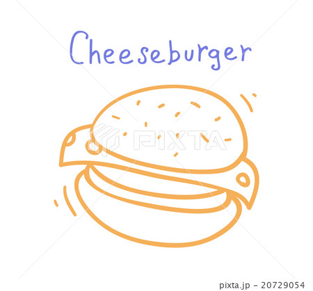 Cartoon cheeseburger. Minimal style. Design Cartoon cheeseburger. Minimal style. Design 20729054