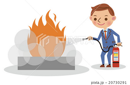 消火訓練を行うビジネスマン 消火訓練を行うビジネスマン 20730291
