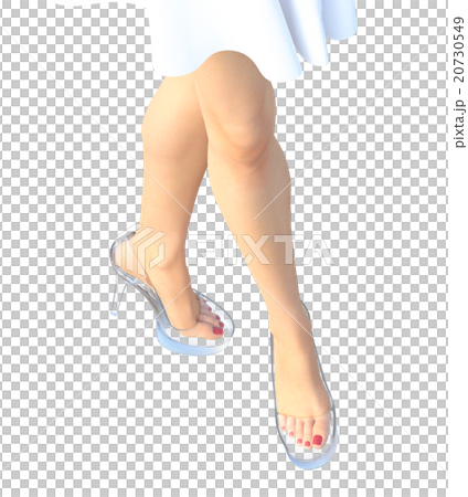 Foot care image Glass shoes Transparent looking feet in shoes perming3DCG Illustration material Foot care image Glass shoes Transparent looking feet in shoes perming3DCG Illustration material 20730549