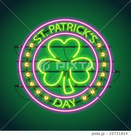 St Patricks Day Round Neon Sign 20731854