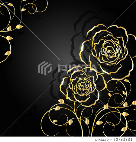 Gold flowers with shadow on dark background. Gold flowers with shadow on dark background. 20733331