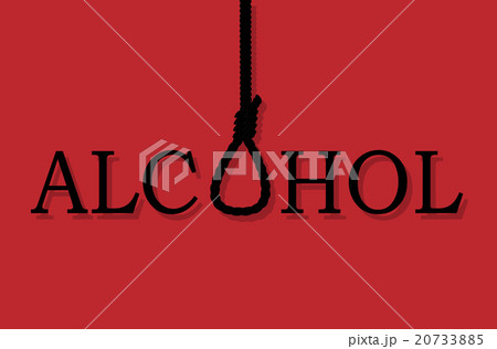alcohol on a red background and a loop of the rope 20733885