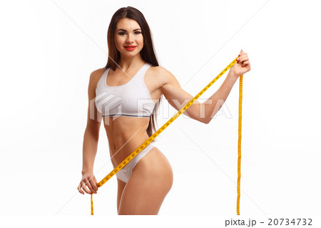 Sporty woman on white background 20734732