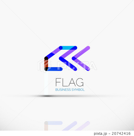 Logo flag, abstract linear geometric business icon 20742416