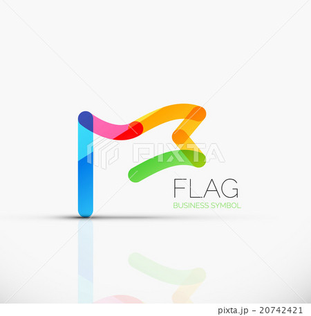 Logo flag, abstract linear geometric business icon Logo flag, abstract linear geometric business icon 20742421