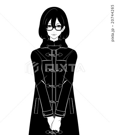 女性 / ダッフルコートと眼鏡 / シリアス 20744265