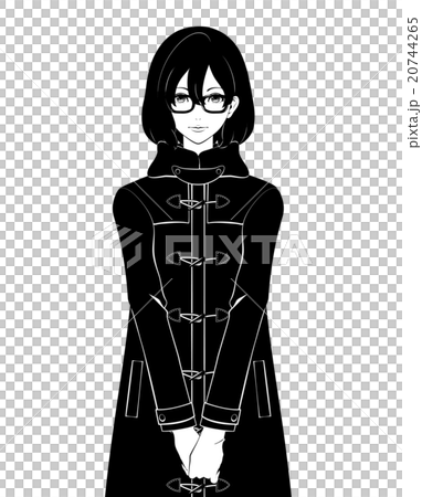 女性 / ダッフルコートと眼鏡 / シリアス 20744265