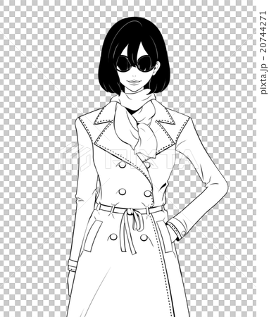 Female / trench coat and sunglasses / smile 20744271