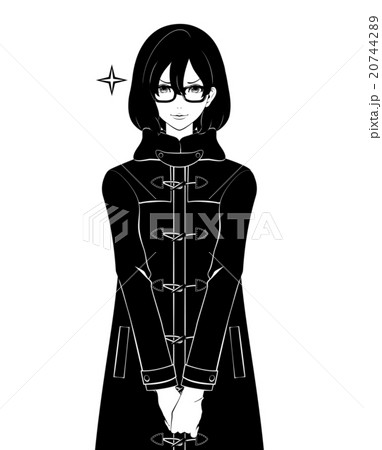 女性 / ダッフルコートと眼鏡 / 自信 20744289
