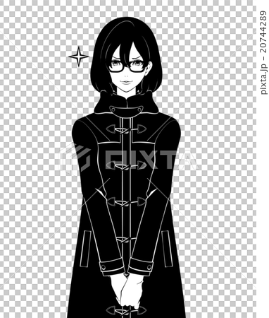 女性 / ダッフルコートと眼鏡 / 自信 20744289