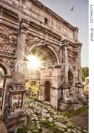 Roman Forum with Arch against sunset in Rome,Italy Roman Forum with Arch against sunset in Rome,Italy 20746074