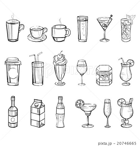 Drinks Doodle Set. Handdrawn Vector Illustration Drinks Doodle Set. Handdrawn Vector Illustration 20746665