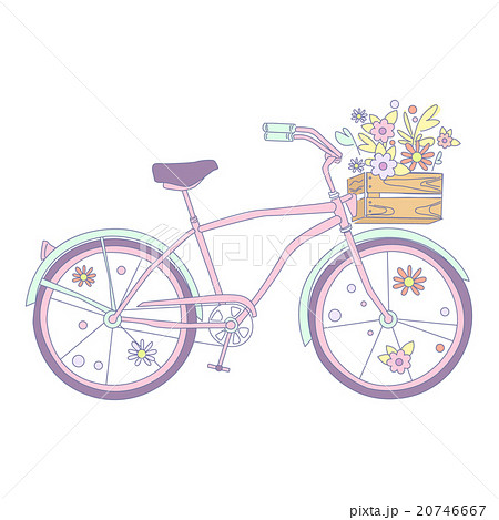 Bicycle with Flowers, Vector Illustration Bicycle with Flowers, Vector Illustration 20746667