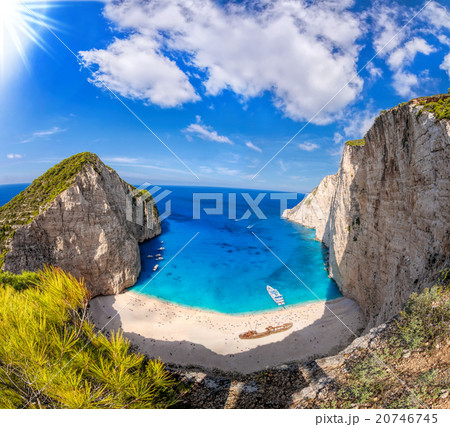 Navagio beach with shipwreck on Zakynthos,Greece Navagio beach with shipwreck on Zakynthos,Greece 20746745