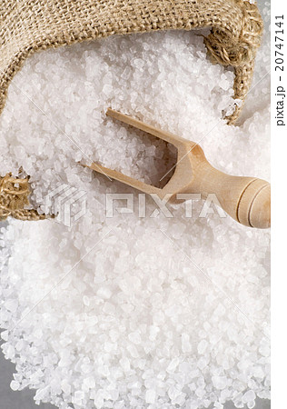 Sea salt in a burlap sack 20747141